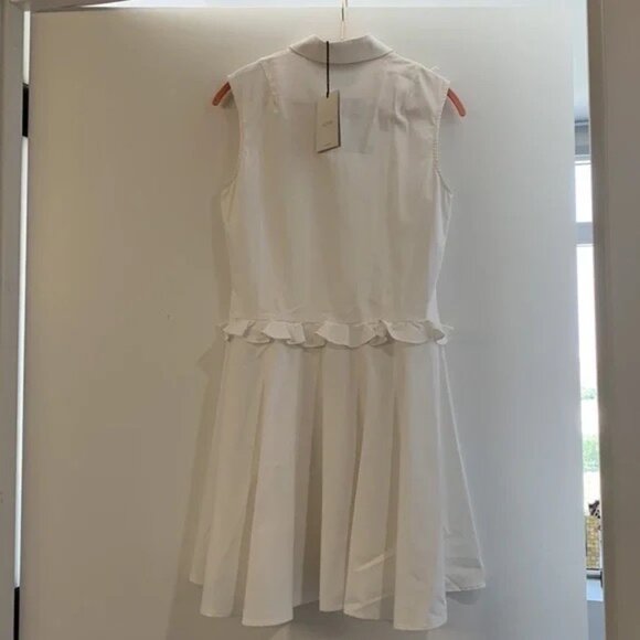 ALEXIS HUXLEY RUFFLE POPLIN DRESS, WHITE - Picture 6 of 6